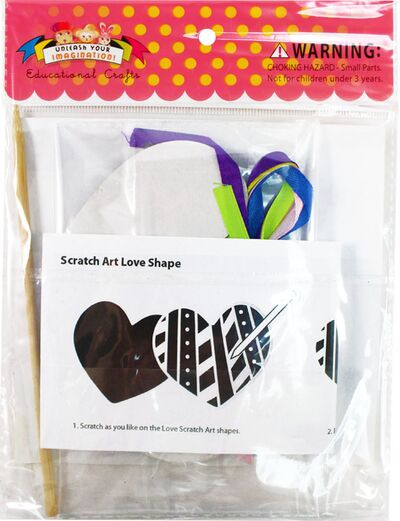 Scratch Art Love Shape - Pack of 10