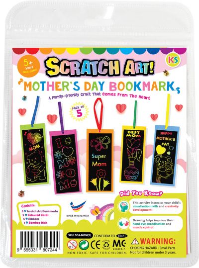 Scratch Art Mother's Day Bookmark Pack of 5