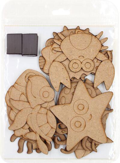 Wooden Sealife Animal Magnet Kit - 12 Bubbly Sea Animals! - Packaging Back Wooden Sealife Animal Magnet Kit - 12 Bubbly Sea Animals! - Packaging Back