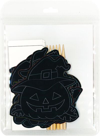 Scratch Art Halloween Deco Stand - Packaging Back