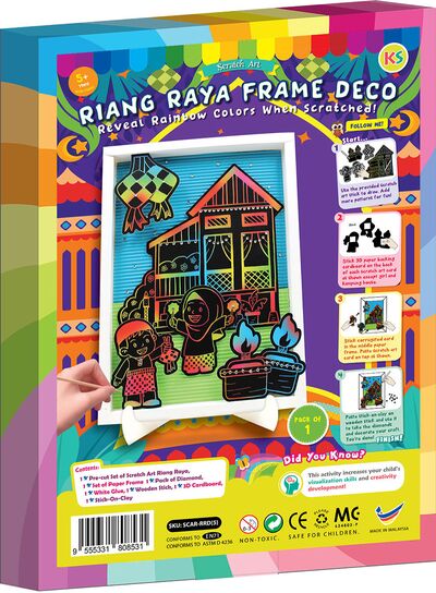 Scratch Art Riang Raya Frame Deco - Magical Raya Scene!