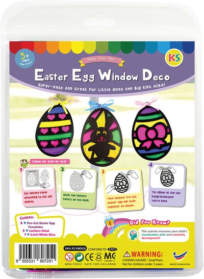 Stained Glass Easter Egg Window Deco Kit