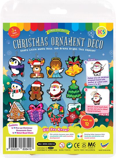 Wooden Christmas Ornament Deco - 12 Jolly Holiday Pals!