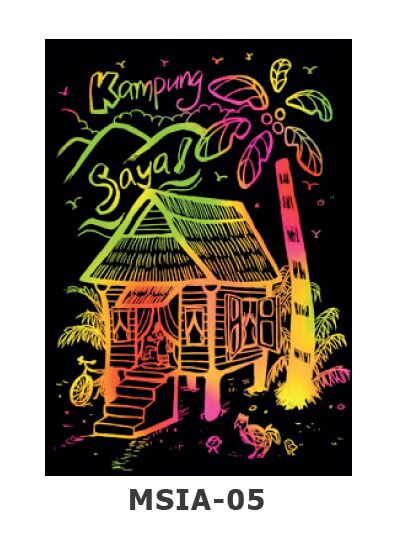 Scratch Art Kit - Malaysian Theme - Kampung House