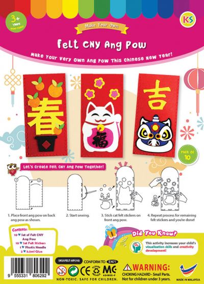 Felt Chinese New Year Ang Pow Pack of 10