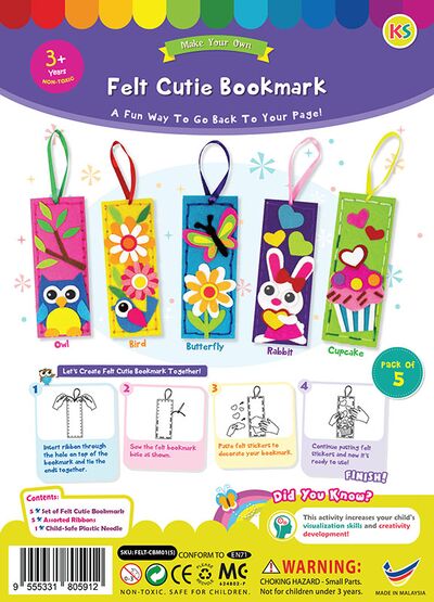 Felt Cutie Bookmark Pack of 5