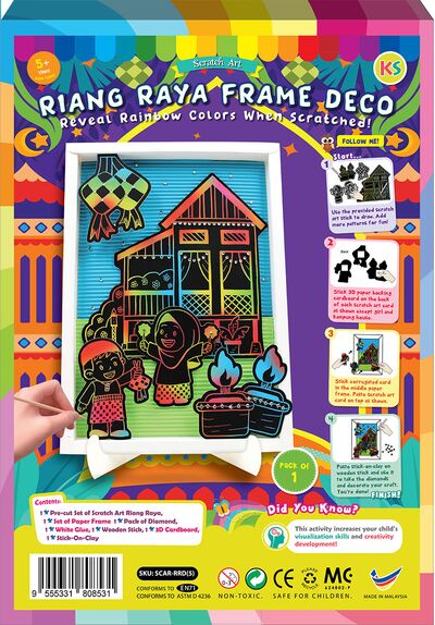 Scratch Art Riang Raya Frame Deco - Magical Raya Scene!