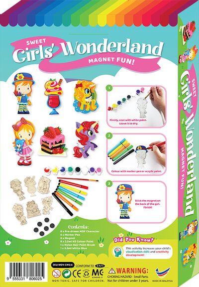 Sweet Girls' Wonderland Magnet Fun Box Kit - 6-in-1 - Packaging Back