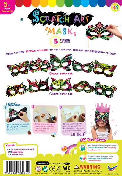 Scratch Art Mask Kit - Pack of 5