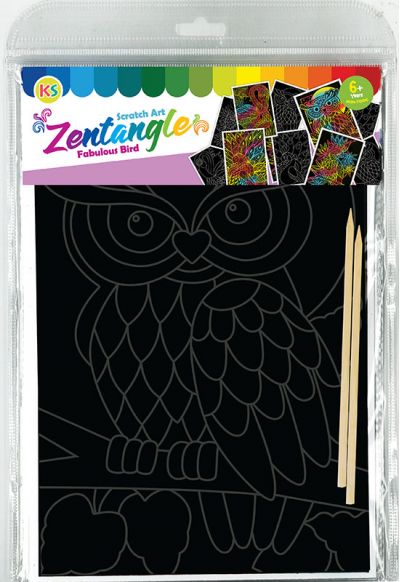 Tangle Scratch Art - Fabulous Bird Kit - Packaging Back