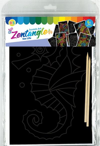 Tangle Scratch Art - Sealife Kit - Packaging Back