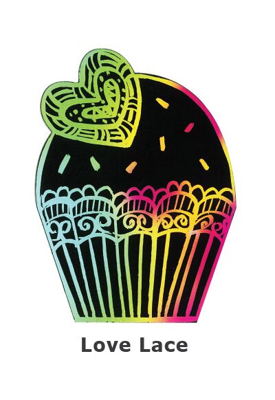 Scratch Art Cupcake - Love Lace