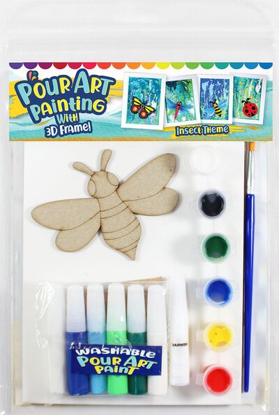 Pour Art Painting Kit With 3D Frame - Insects Theme