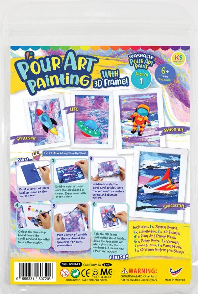 Pour Art Painting Kit With 3D Frame - Space Theme