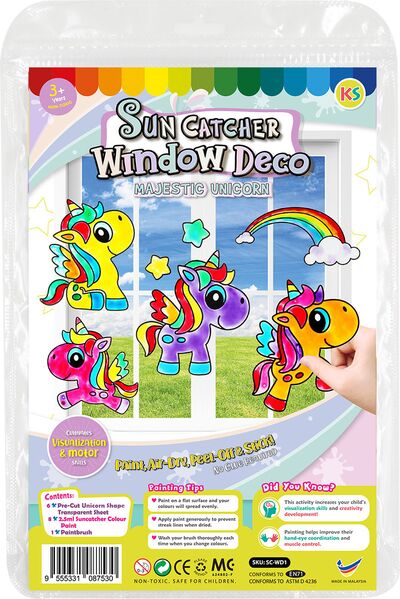 Suncatcher Window Deco Kit - Majestic Unicorn - Front Packaging