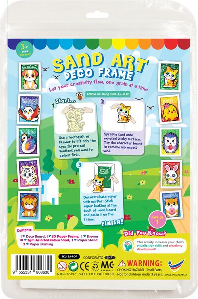 Sand Art Deco Frame Kit - Choose From 10 Super Adorable Animals!
