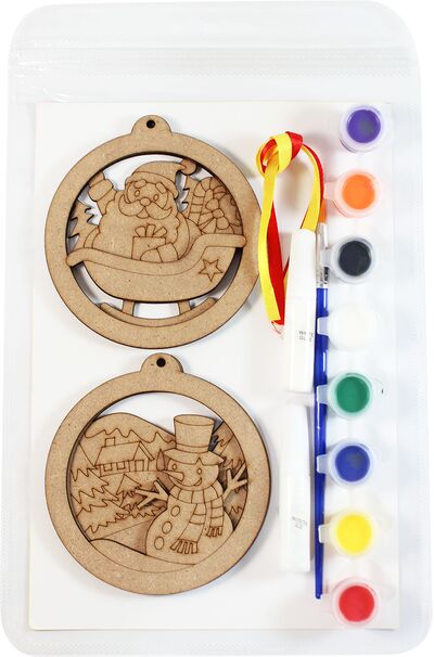 3D Christmas Hanging Deco Kit - Santa and Snowman