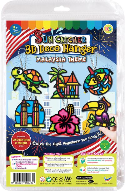 Suncatcher 3D Malaysia Theme Deco Hanger Pack of 2 - Choose From 6 Designs!