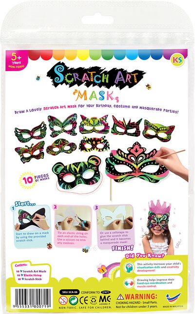 Scratch Art Mask Kit Pack of 10