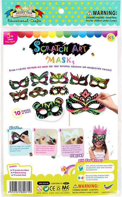 Scratch Art Mask Kit - Pack of 10