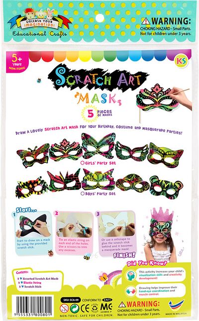 Scratch Art Mask Kit - Pack of 5