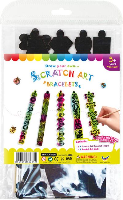 Scratch Art Bracelet Kit - Pack of 5