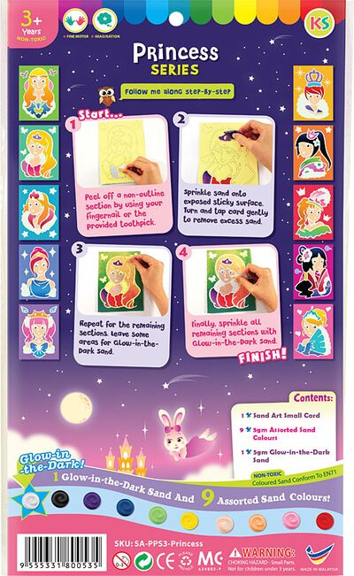 Glow-in-the-Dark Sand Art Kit - Princess Series