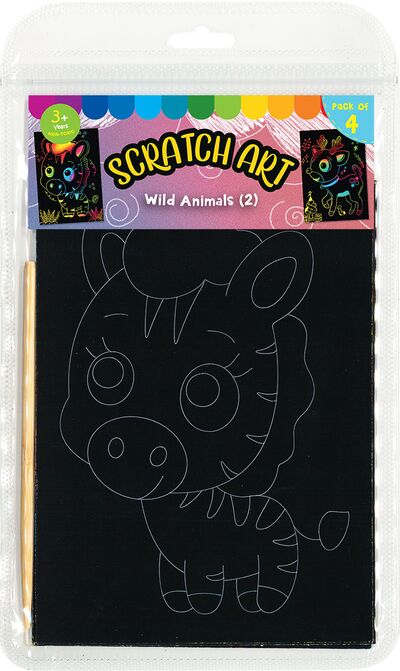 Scratch Art Wild Animals Kit Part 2 - Deer, Rabbit, Zebra, GIraffe