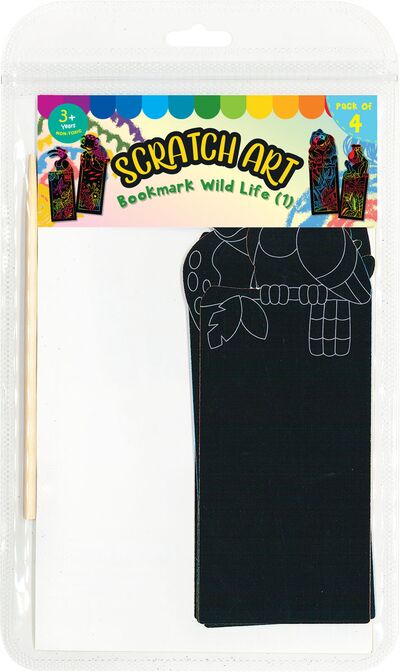 Scratch Art Bookmark Wild Life Part 1 - Orang Utan, Proboscis Monkey, Hornbill, Sea Turtle
