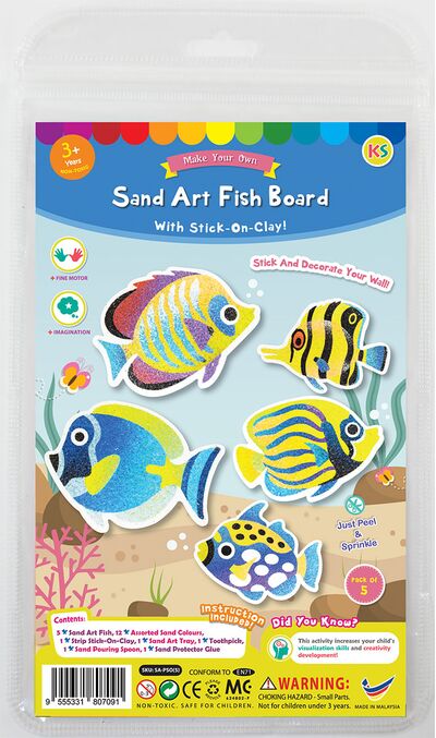 5-in-1 Sand Art Fish Board Kit - Packaging Front