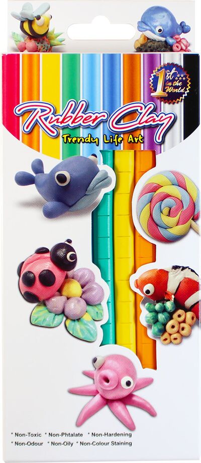 Rubber Clay - 10 Colours Pack - Front