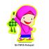 Wooden Raya Stand - Girl WIth Ketupat