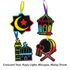 Scratch Art Suasana Raya Ornament Deco - Crescent Star, Raya light, Mosque, Malay drum